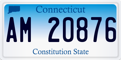 CT license plate AM20876