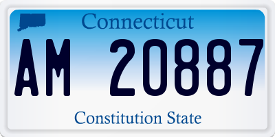 CT license plate AM20887