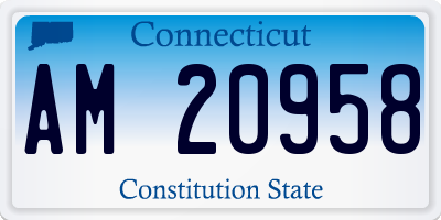CT license plate AM20958