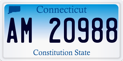 CT license plate AM20988