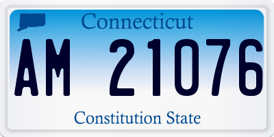 CT license plate AM21076