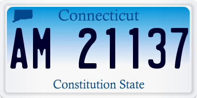 CT license plate AM21137