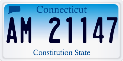 CT license plate AM21147