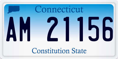 CT license plate AM21156