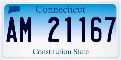 CT license plate AM21167