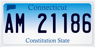 CT license plate AM21186