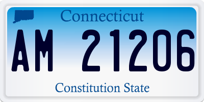 CT license plate AM21206