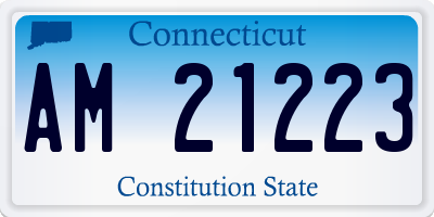 CT license plate AM21223