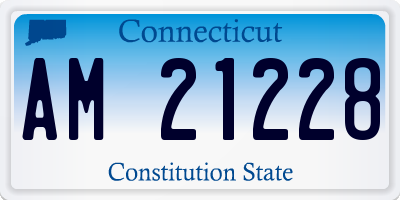 CT license plate AM21228