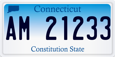 CT license plate AM21233