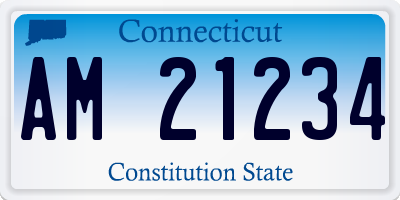 CT license plate AM21234