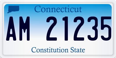 CT license plate AM21235