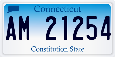 CT license plate AM21254