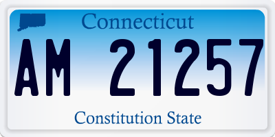 CT license plate AM21257