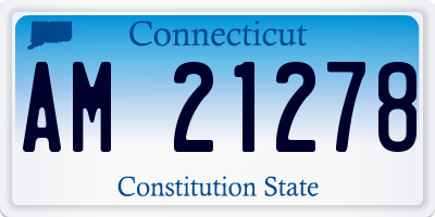CT license plate AM21278