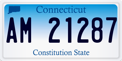 CT license plate AM21287