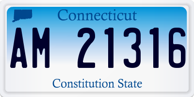 CT license plate AM21316