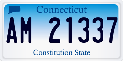 CT license plate AM21337