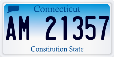CT license plate AM21357
