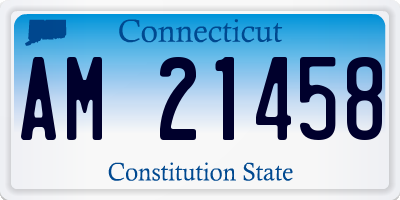 CT license plate AM21458