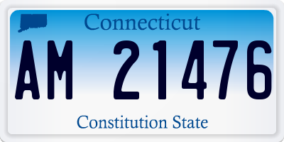 CT license plate AM21476