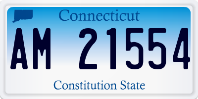 CT license plate AM21554