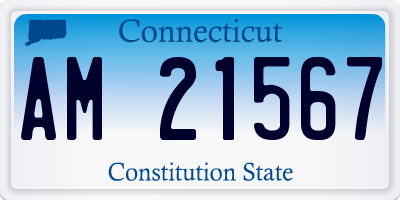 CT license plate AM21567