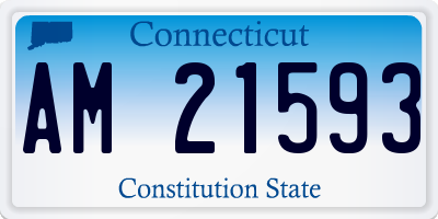 CT license plate AM21593
