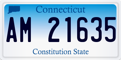 CT license plate AM21635
