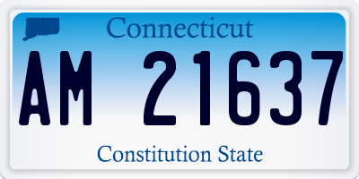 CT license plate AM21637