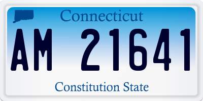 CT license plate AM21641