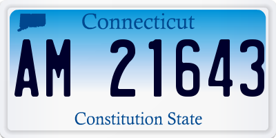 CT license plate AM21643