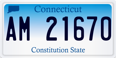 CT license plate AM21670