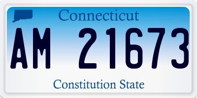 CT license plate AM21673