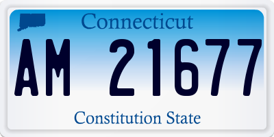 CT license plate AM21677