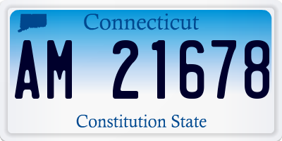CT license plate AM21678
