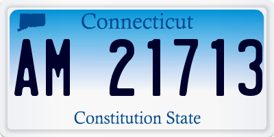 CT license plate AM21713