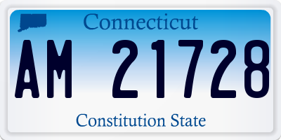 CT license plate AM21728