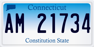 CT license plate AM21734