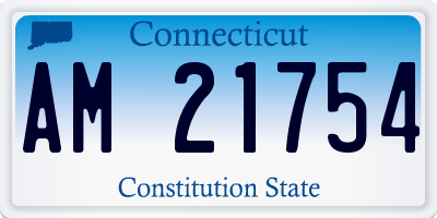 CT license plate AM21754