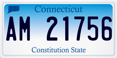 CT license plate AM21756