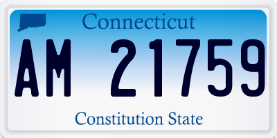 CT license plate AM21759