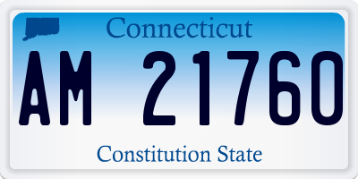 CT license plate AM21760