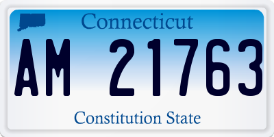 CT license plate AM21763