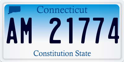 CT license plate AM21774