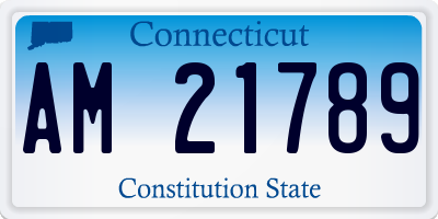 CT license plate AM21789