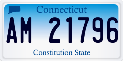 CT license plate AM21796
