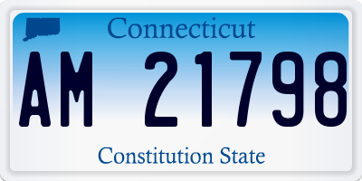 CT license plate AM21798