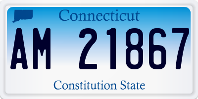 CT license plate AM21867