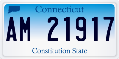 CT license plate AM21917